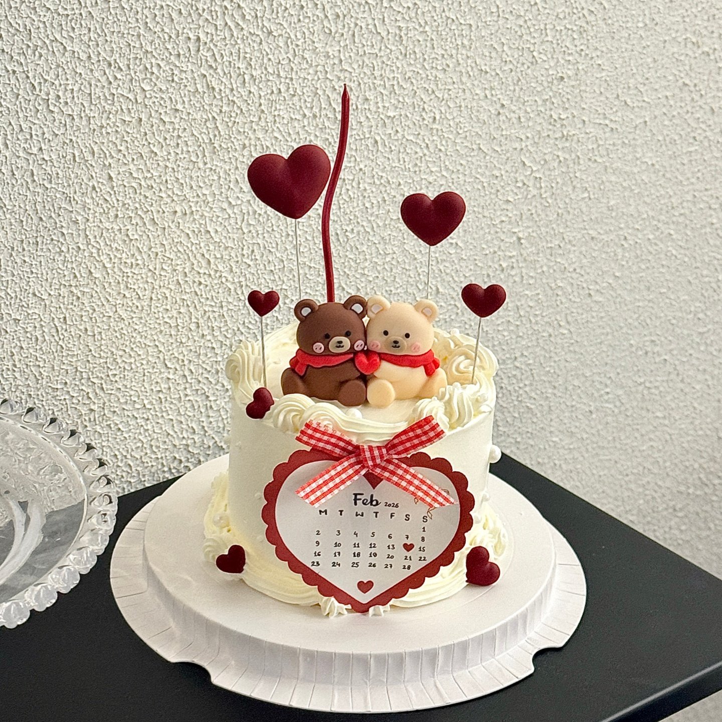 2.14情人节爱心小熊蛋糕装饰摆件红色花边爱心卡片情侣纪念日插牌,节庆用品/礼品,节日装扮用品,淘宝优惠券,粉丝福利购,淘宝优惠卷