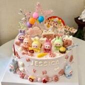 网红卡通布布蛋糕装 饰摆件可爱坐姿布布儿童生日派对烘焙装 扮插件