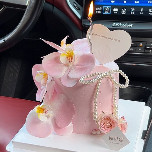 情人节蛋糕装饰珍珠蝴蝶结插件