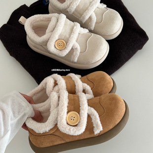 春日商店加绒勃肯棉鞋女2025新款冬季女鞋厚底加厚保暖毛毛雪地靴