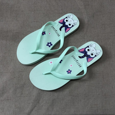 夏季青年外穿防滑软底夹趾拖鞋家用浴室室内静音人字拖沙滩卡通鞋