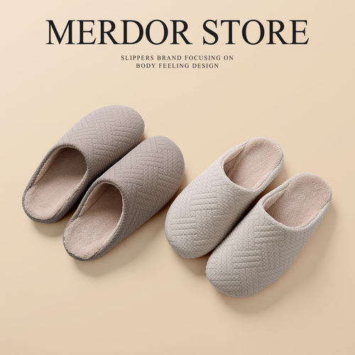 防水棉拖鞋女秋冬季室内居家用防滑保暖办公室踩屎感拖鞋男士冬天