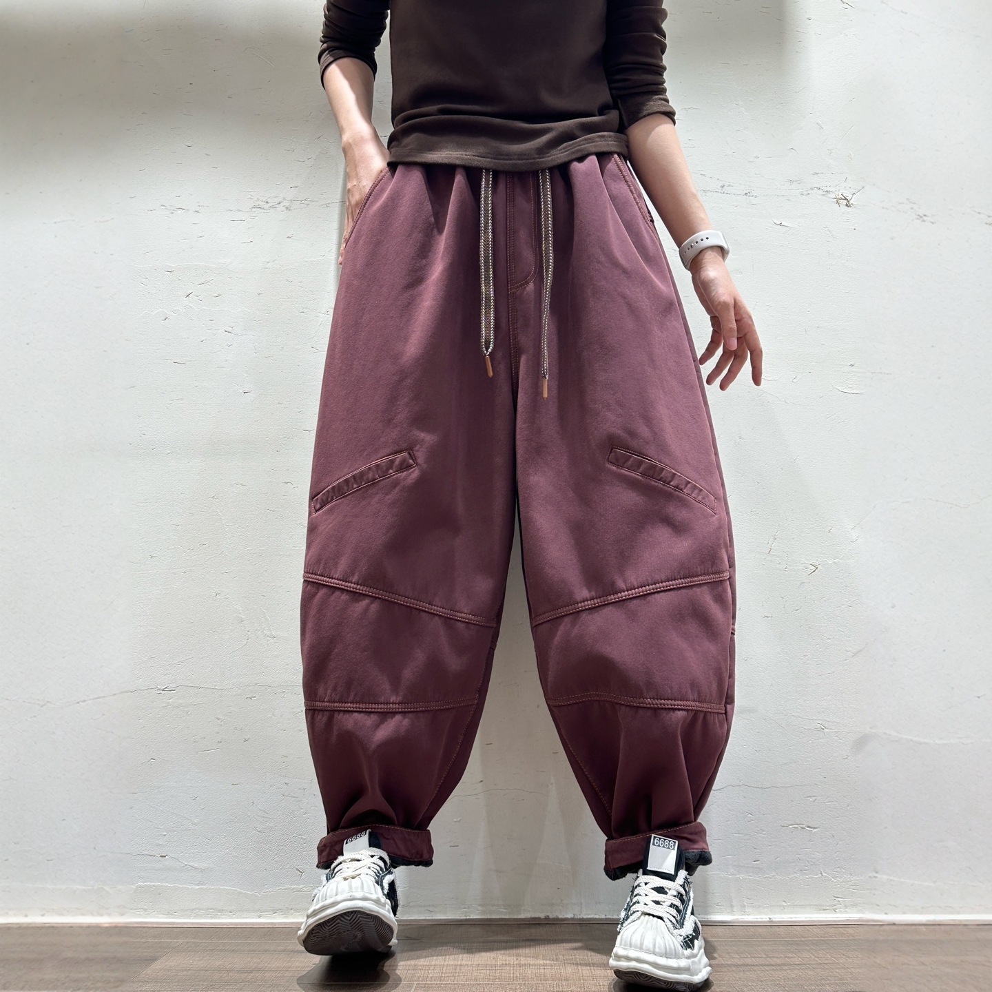 2025秋冬新款复古彩棉休闲裤