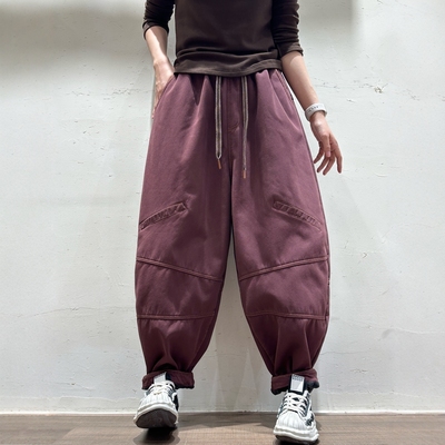 2025秋冬新款复古彩棉休闲裤