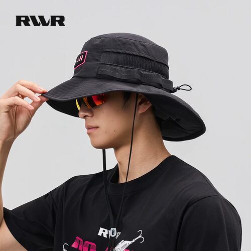 RVVR钓鱼帽防晒渔夫帽带后护颈帘