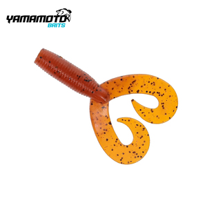 YAMAMOTO双卷尾蛆4寸路亚假饵野钓黑坑诱鱼饵铅头钩软饵雅玛莫托