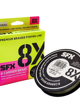 Sufix梭飞士8X进口原丝PE线8股编织线强拉力路亚线大马力鱼线