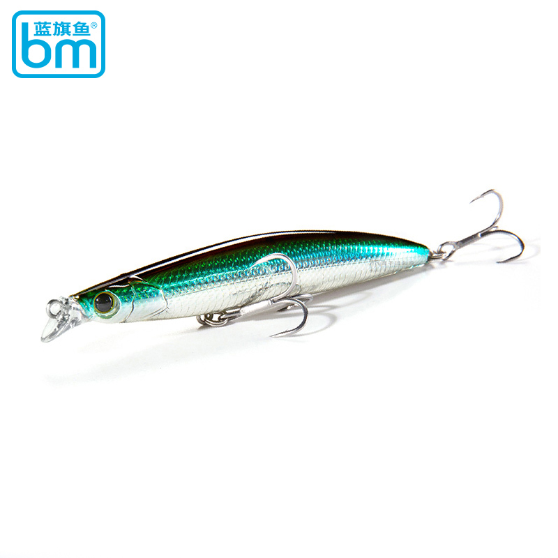 蓝旗鱼弹道5鲌客超远投沉水鲦形米诺3倍加强血槽钩野钓路亚假饵