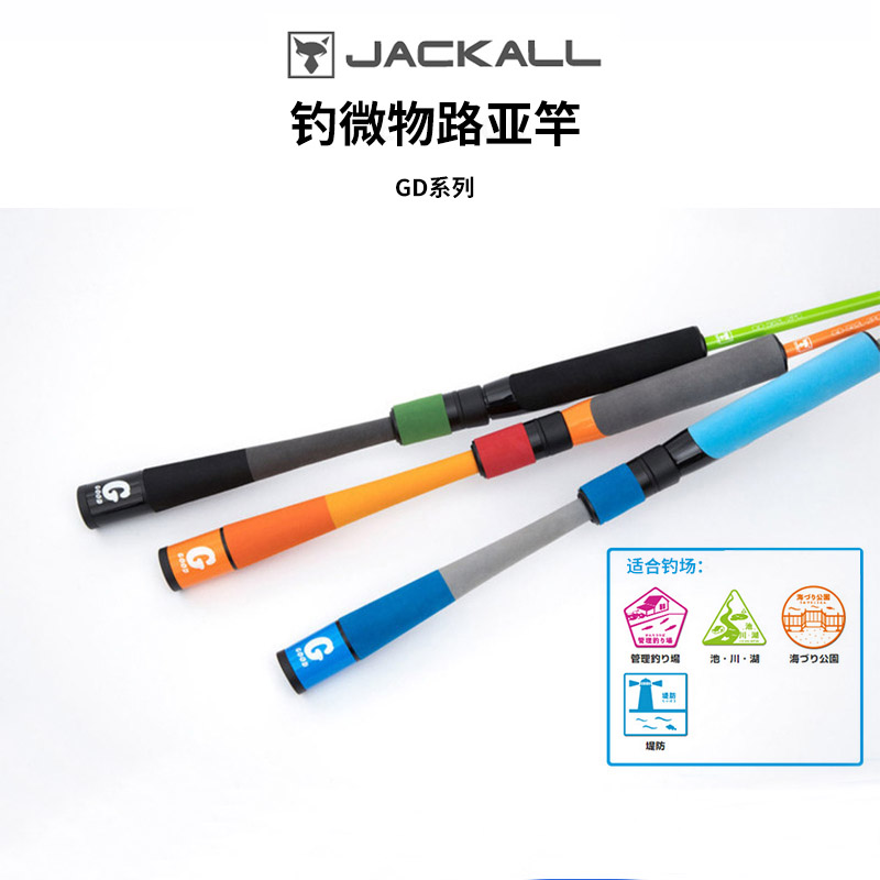 日本Jackall鱼竿GD系列直柄新手便携海钓筏钓根钓儿童微物路亚竿