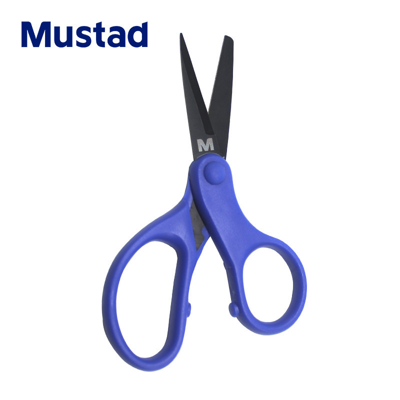 Mustad慕斯达MTB003蓝色小剪刀小巧实用剪pe线钓鱼剪线锋利刀口