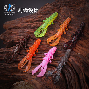 刘缘G2G坑冠虾浮水虾内德铅头钩倒钓路亚假饵软饵攻黑坑鲈鱼鳜鱼