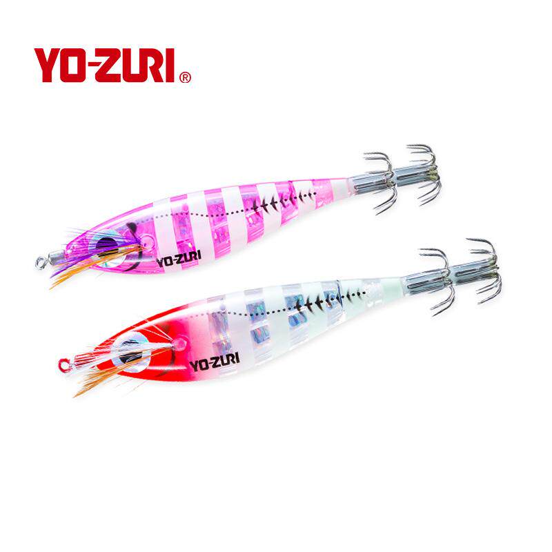 YO-ZURI日本友祝吹筒火箭鱿夜光双伞鱿鱼钩A1802路亚假饵海钓布卷