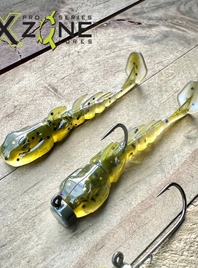 XZone美国虾虎鱼T尾缓沉鲈鱼鳜鱼黑坑路亚假软饵Stealth Invader