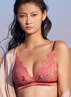 伊蔻超薄小背心梧桐本色法式蕾丝内衣无钢圈大胸显小文胸WN21111