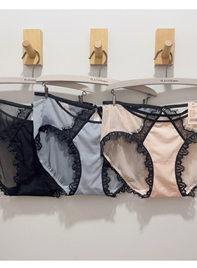 梧桐闺蜜新品意欢中低腰平角裤黑色蕾丝性感魅惑软糯亲肤GM23542