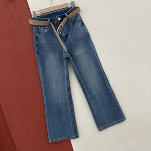 2026春款YAK JEANS阿里莎莎87625欧货牛仔裤显瘦女九分微喇喇叭裤