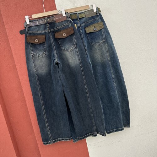 2026秋款FASHION JEANS韩酷莱5614 5615牛仔裤女翻盖撞色弯刀裤
