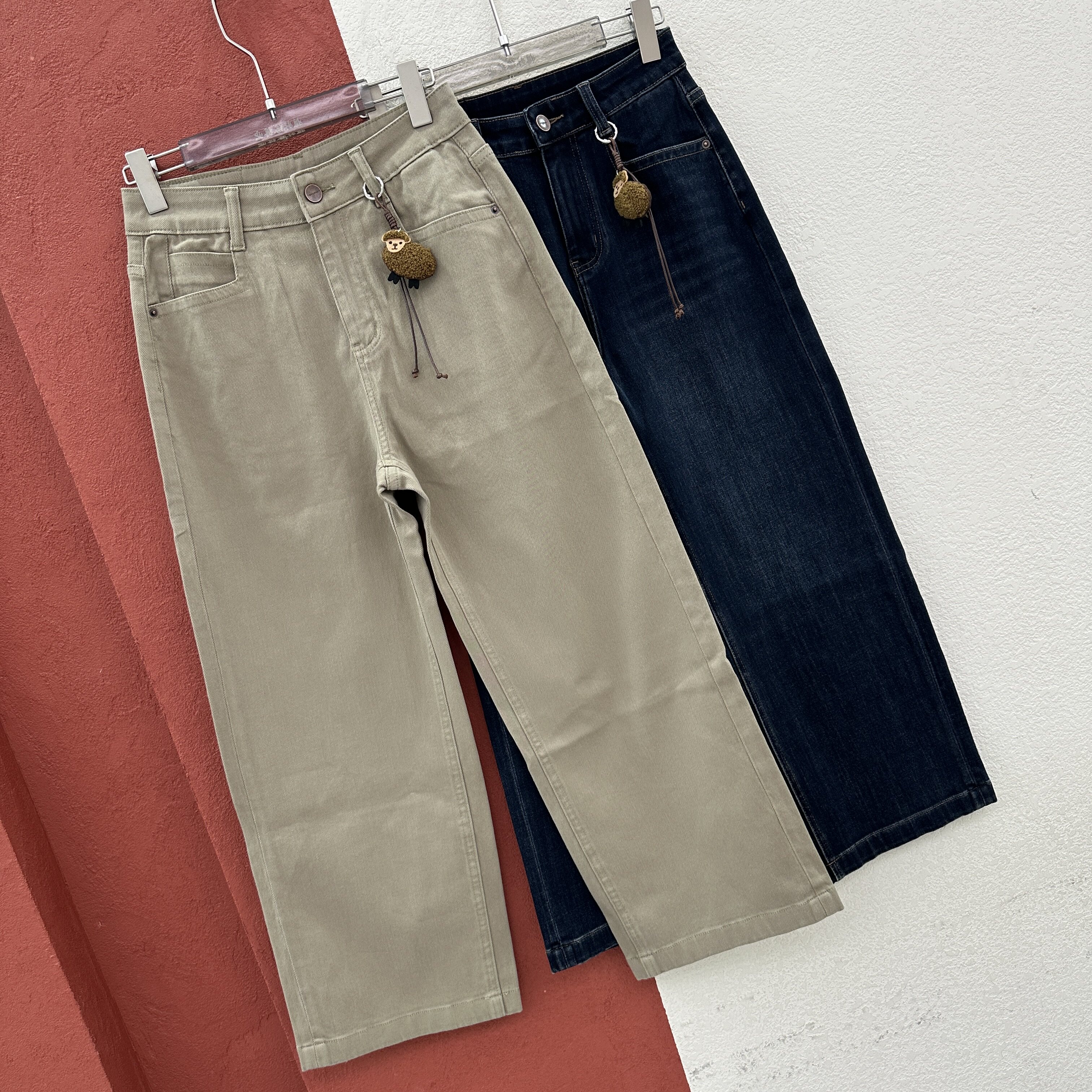 Q FASHION JEANS酷希莱9763 9762欧货高腰显瘦直筒牛仔裤女法棍裤