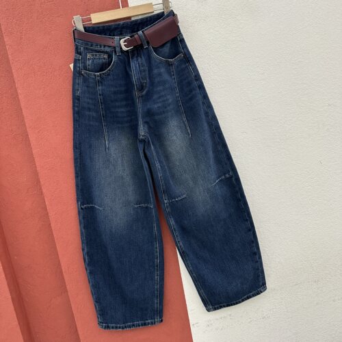 2026秋款FASHION JEANS壹流壹8254牛仔裤女高腰压线弯刀裤香蕉裤