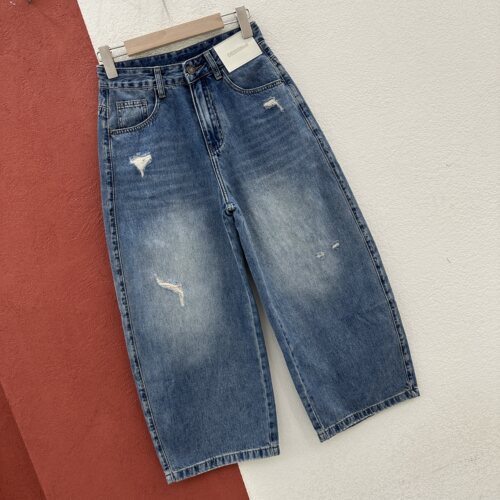 2026春夏欧货Q FASHION JEANS酷希莱9670破洞牛仔弯刀裤八分女裤