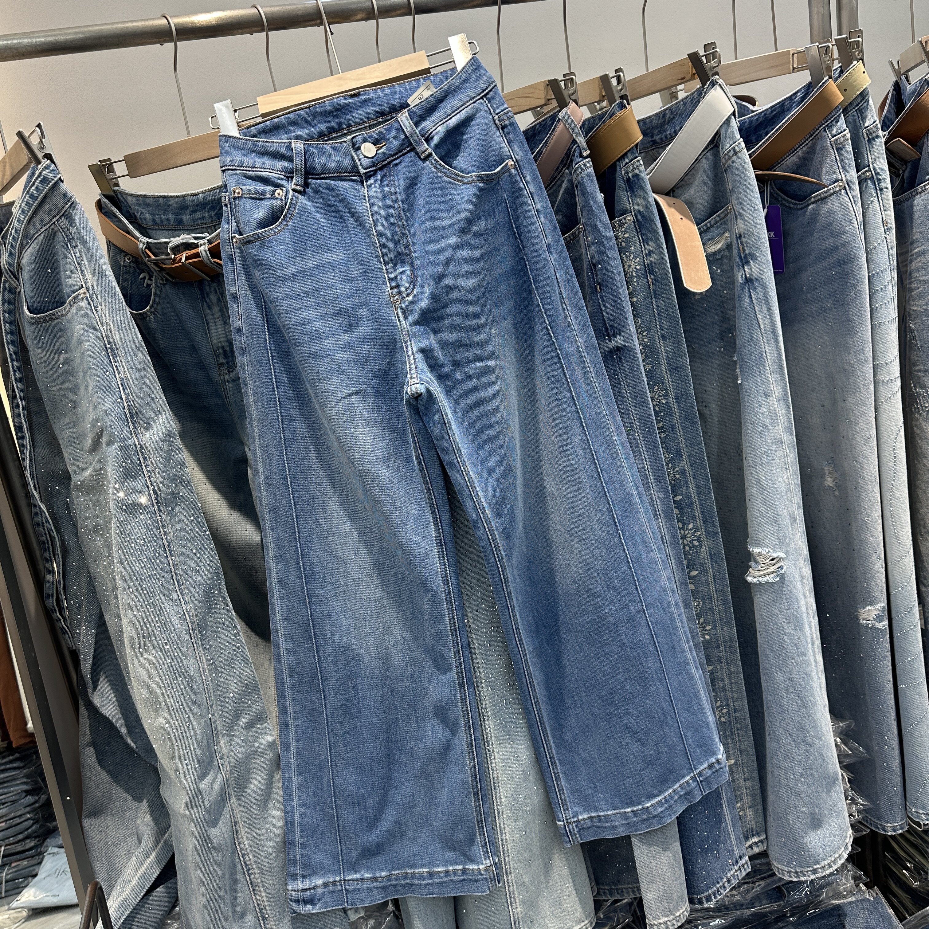 2026春款YAK JEANS阿里莎莎87620牛仔裤女高腰显瘦皮牌直筒阔腿裤