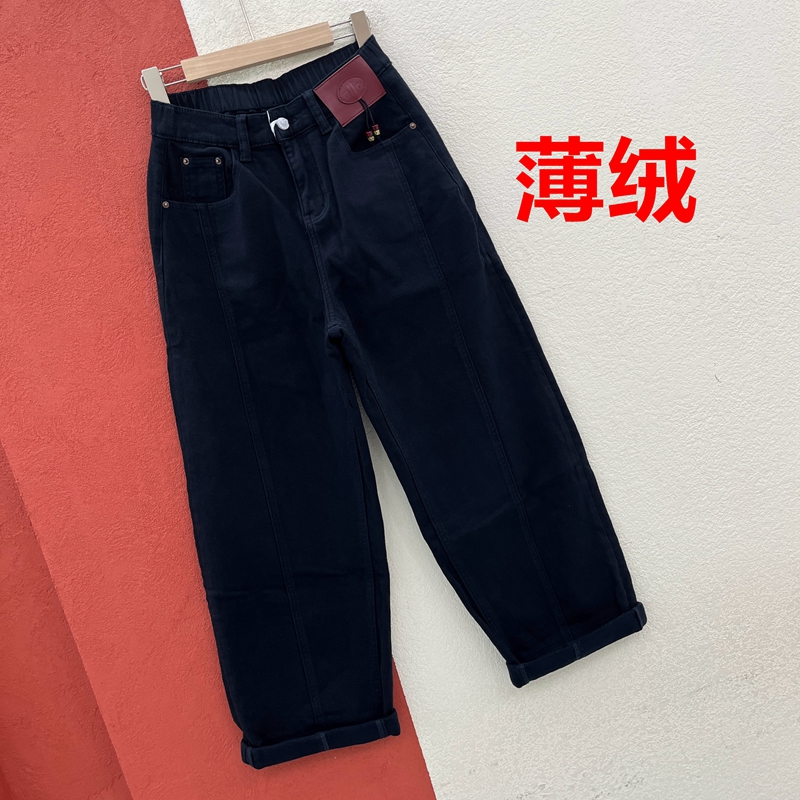 秋冬A FASHION JEANS阿凡牛5310牛仔裤女高腰薄绒皮牌老爹裤子YKK
