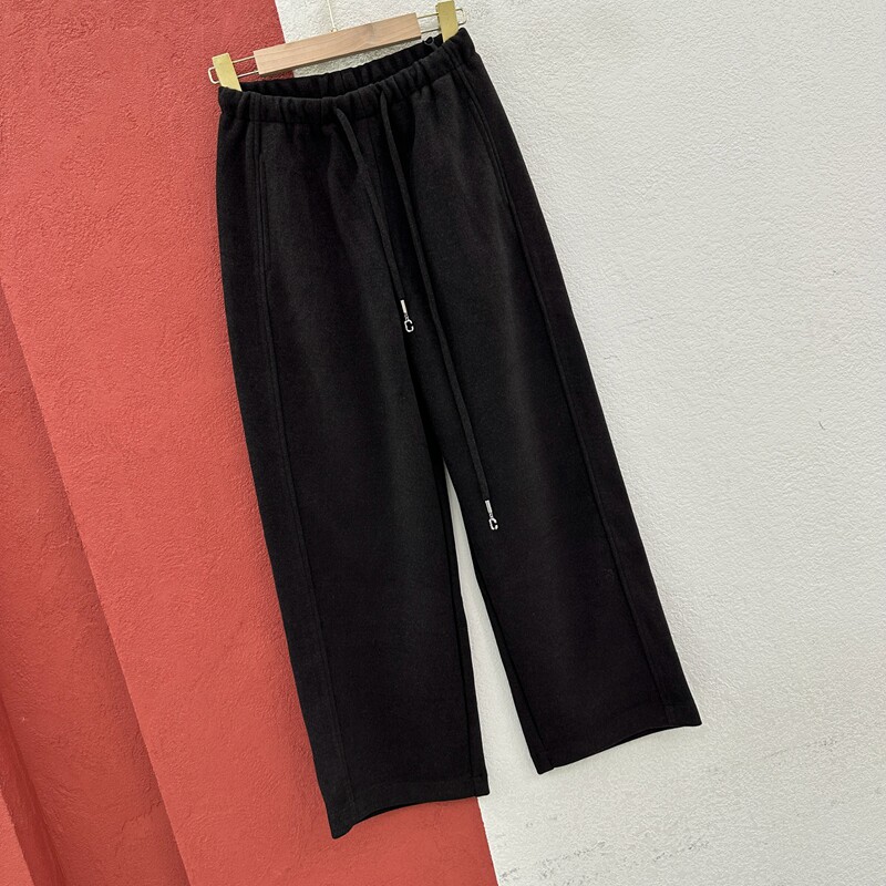 秋冬欧货正品JEANS酷希莱A602休闲裤女抽绳松紧腰羊毛醋酸九分裤