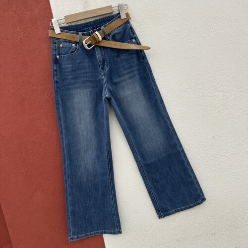 夏季欧货YAK JEANS阿里莎莎87722牛仔裤女高腰显瘦九分微喇喇叭裤