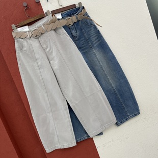 2026春款HYFS JEANS红提子66066 66067牛仔裤女宽松弯刀裤缩脚裤