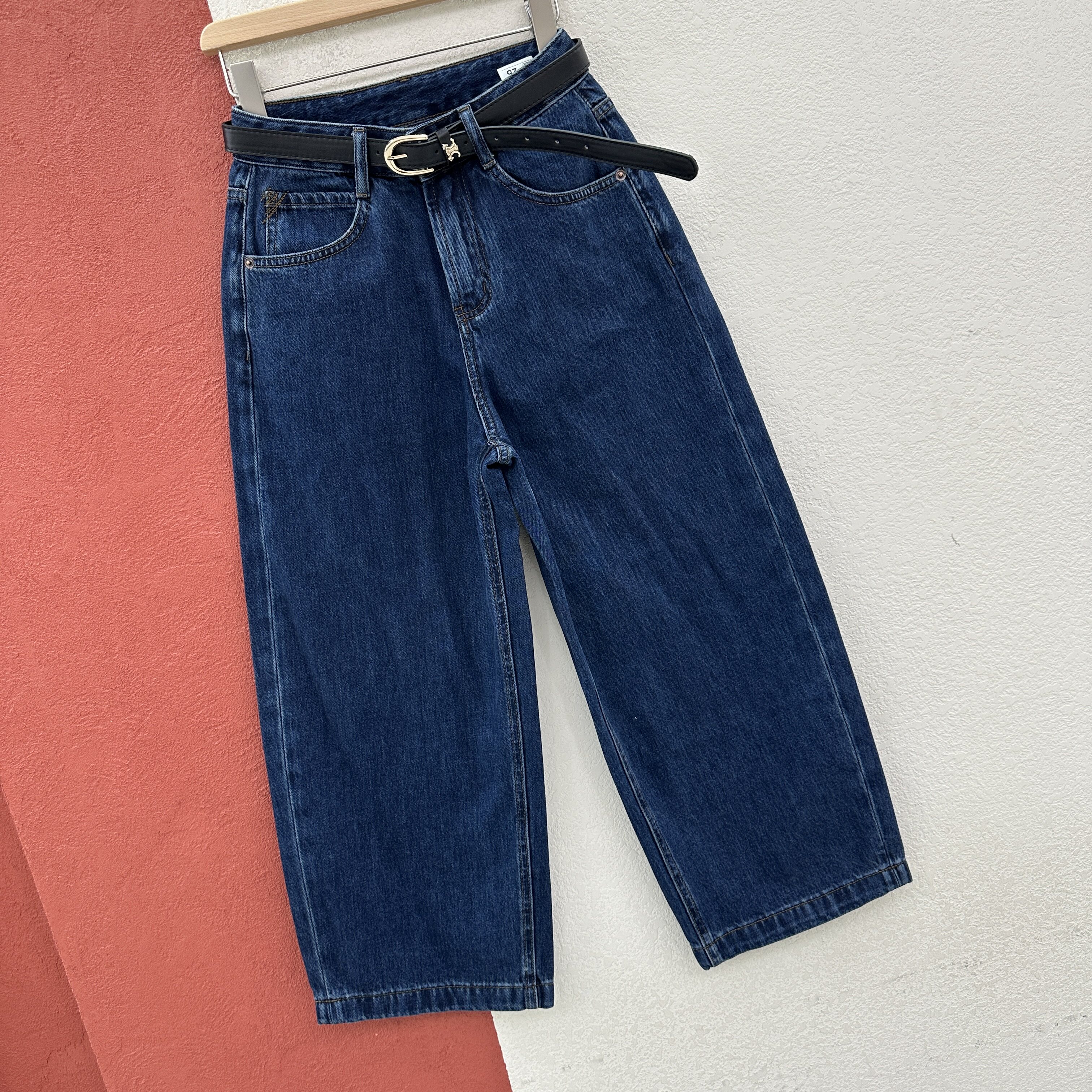 2026春款YKK GDH过得好73184牛仔裤女高腰显瘦直筒九分裤萝卜裤子