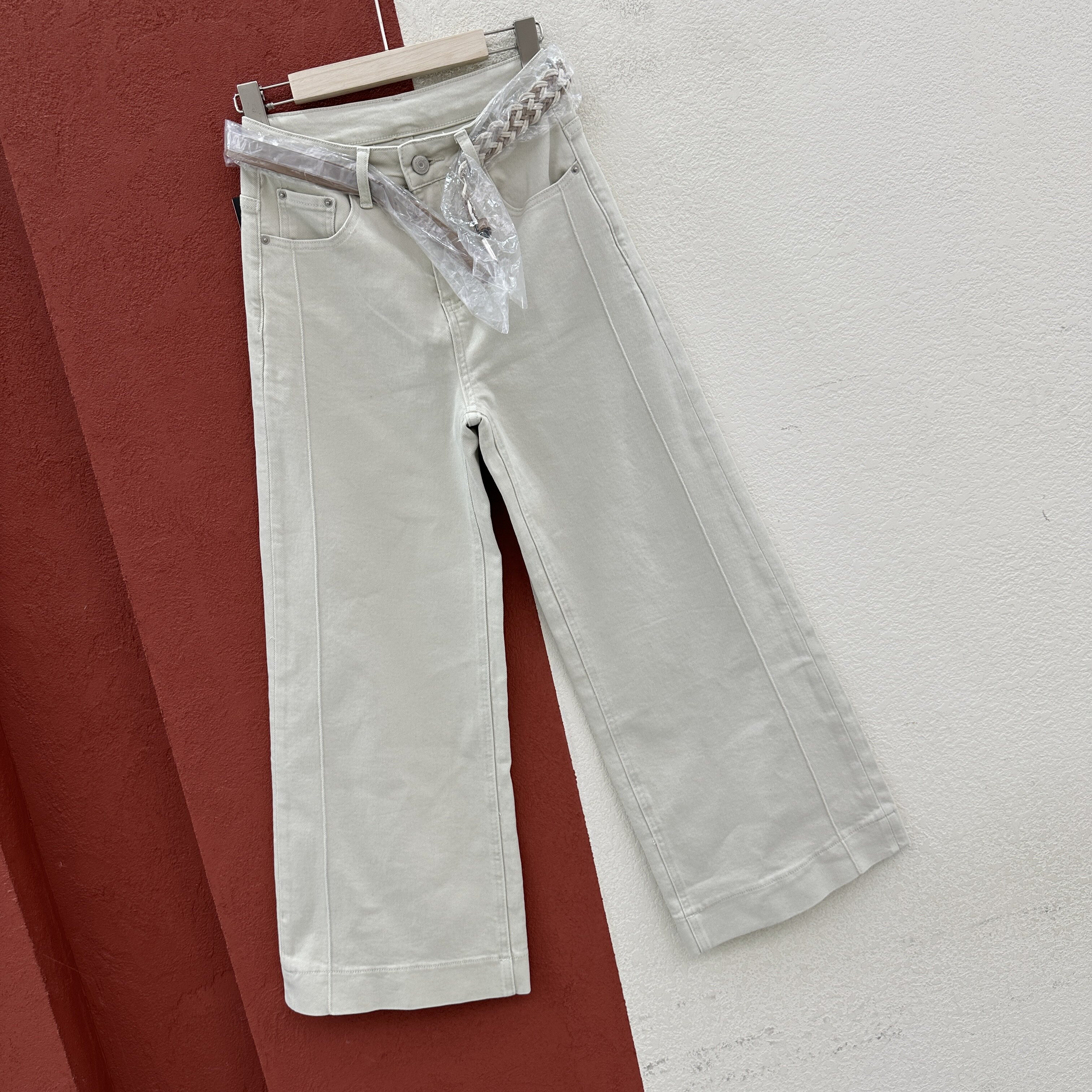 2026春款FASHION KAI LI凯立68562牛仔女高腰显瘦阔腿九分直筒裤