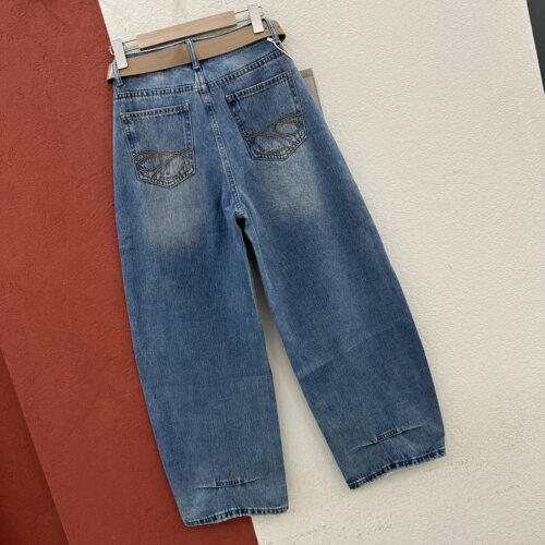 2026春款A FASHION JEANS阿凡牛5521牛仔裤女绣线弯刀裤香蕉长裤