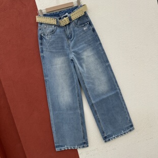 女高腰显瘦磨破直筒裤 2026春款 JEANS阿凡牛5556牛仔裤 FASHION