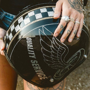 4头盔四季 复古3 摩托车骑行电动车金葱棋盘格 region经典 active