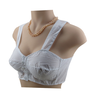 中老年夏款布文胸前开扣侧开扣宽带背心式棉布无弹力老款布胸罩