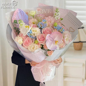 杭州鲜花速递同城玫瑰花郁金香混搭花束爱人女友生日订花送花上门