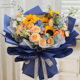 杭州鲜花速递同城向日葵玫瑰绣球混搭花束男士 生日订花店送花上门