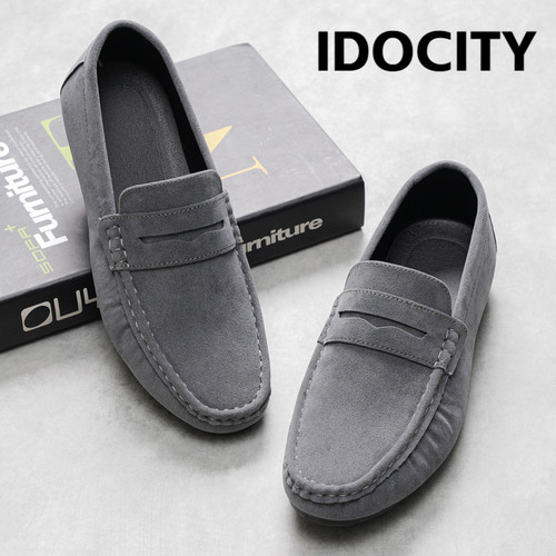 IDOCITY正品男士休闲一脚蹬懒人皮鞋商务高档英伦乐福鞋豆豆鞋男