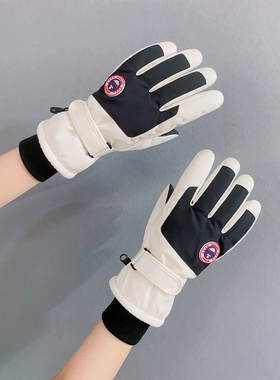 滑雪手套冬季男女户外东北情侣触屏加厚绒棉保暖骑车骑行防水防滑