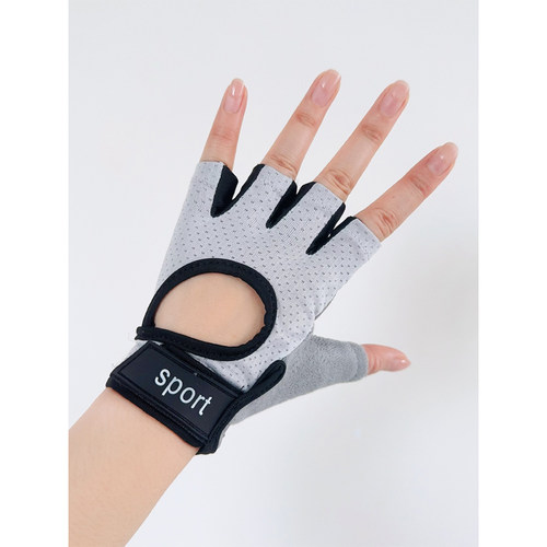 BUBU男女半指手套加厚掌垫耐磨