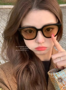 「关於」新款高级茶色墨镜ins夏季防紫外线方形偏光太阳眼镜女