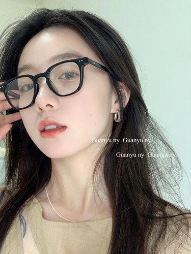 ins风TR90圆脸gm黑色眼镜框女