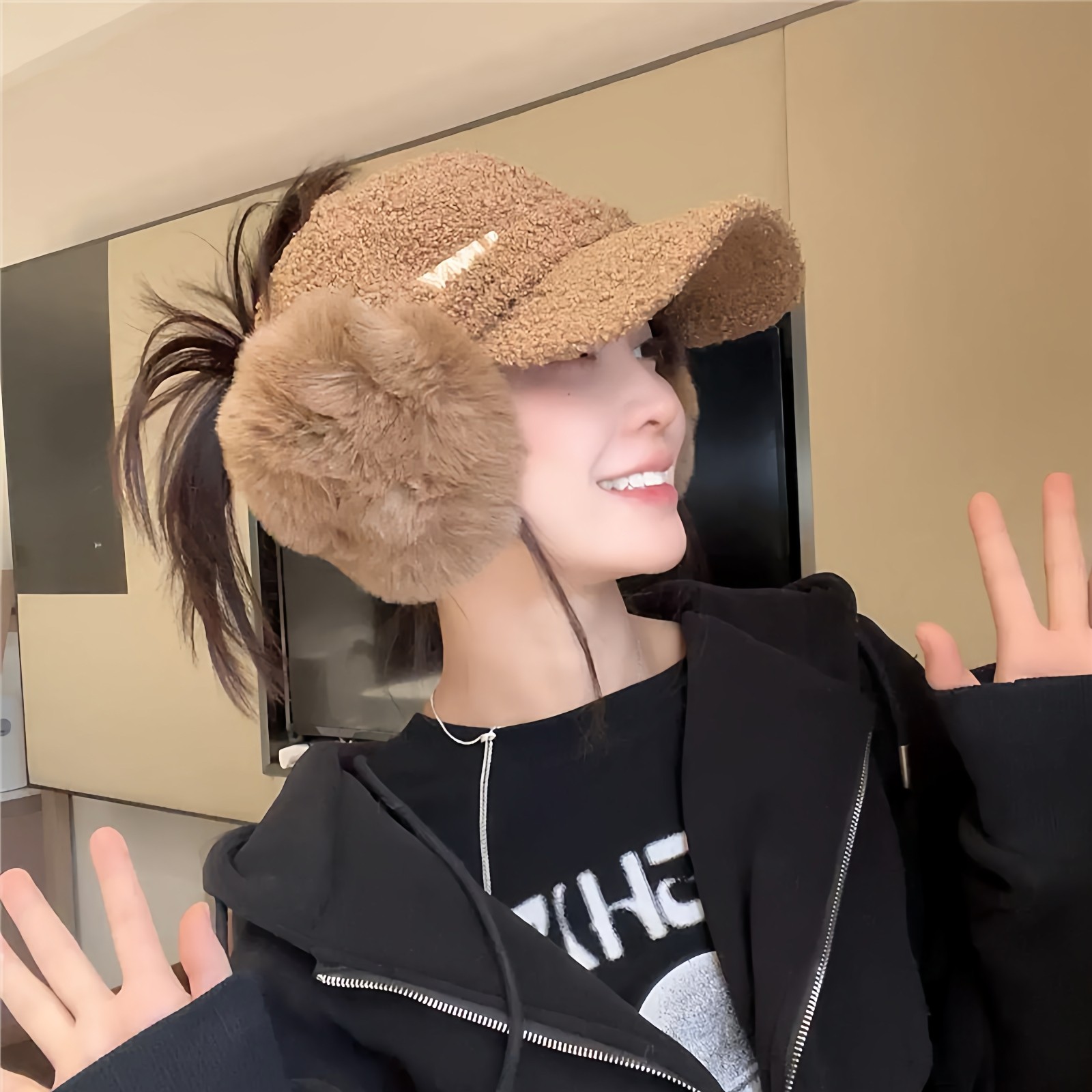 可拆卸鸭舌护耳帽韩国加绒保暖秋冬羊毛运动帽子高尔夫球帽女用品,运动/瑜伽/健身/球迷用品,高尔夫球帽,淘宝优惠券,粉丝福利购,淘宝优惠卷