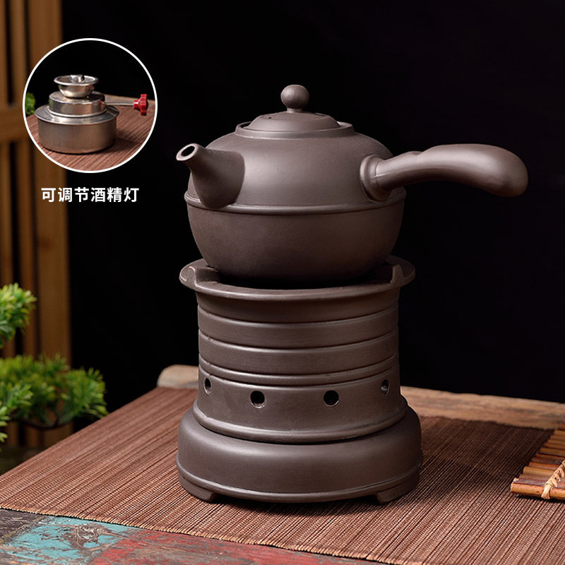 创意可调节紫砂酒精炉旅游户外网红煮茶器酒精灯茶炉套装厂家直销