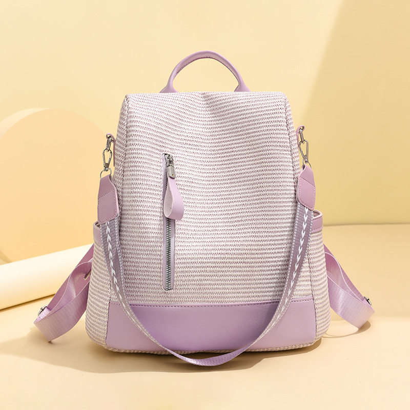 韩系双肩包2025防盗时尚pu高级感大容量女士休闲通勤旅行背包女包