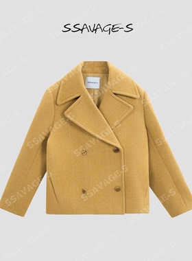 SSAVAGE女装2026新款科罗拉多经典翻领高比例澳洲羊毛呢外套