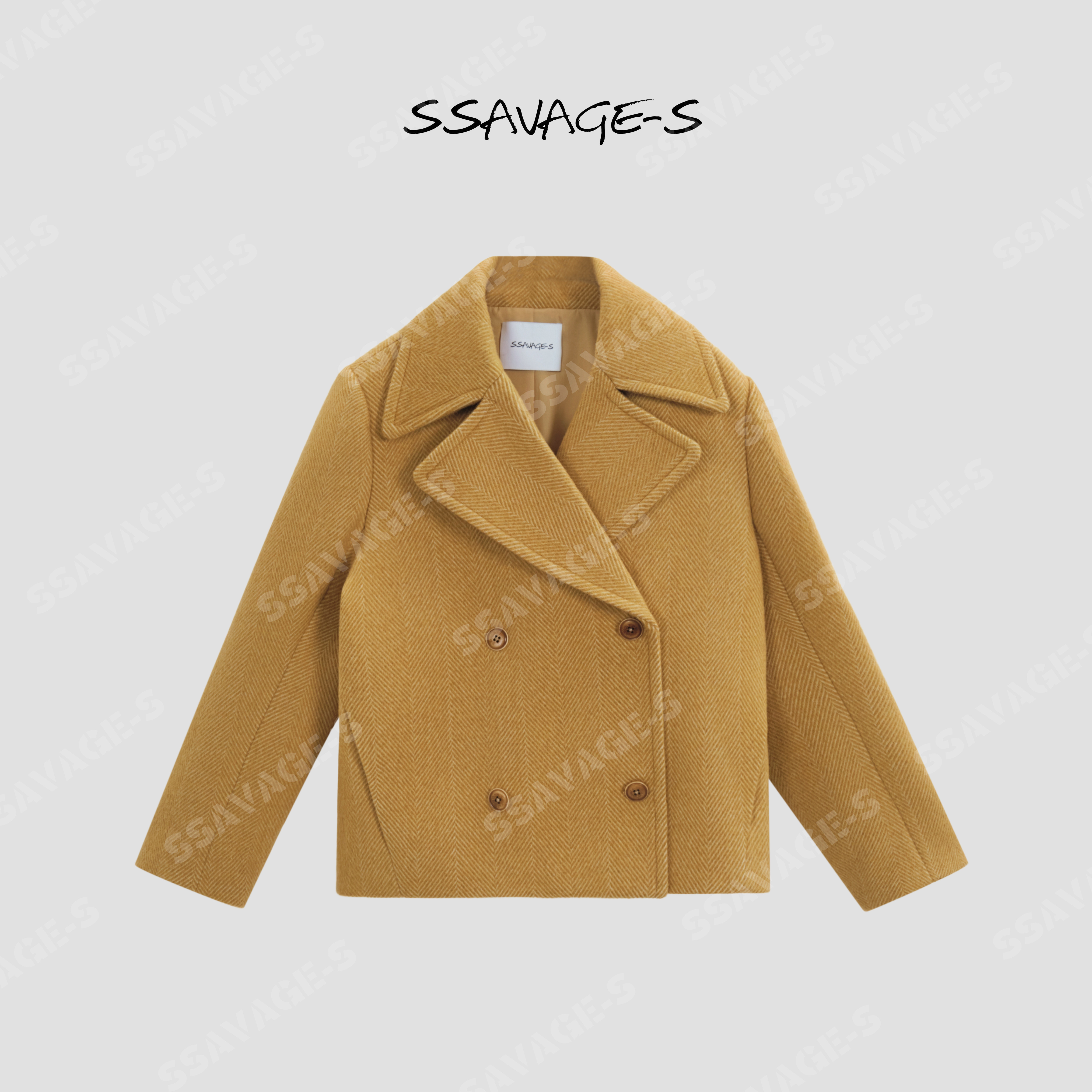 SSAVAGE女装2026新款科罗拉多经典翻领高比例澳洲羊毛呢外套,女装/女士精品,毛呢外套,淘宝优惠券,粉丝福利购,淘宝优惠卷