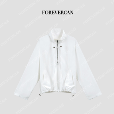 Forevercan女装“云絮轻行”极简风半拉链立领休闲运动风上衣