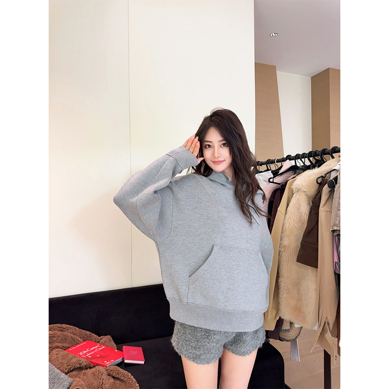 CAN秋冬新款极简风百搭连帽卫衣