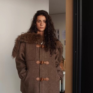 蚕丝 貉子毛领 高比例羊毛呢派克服 温尼伯 CAN